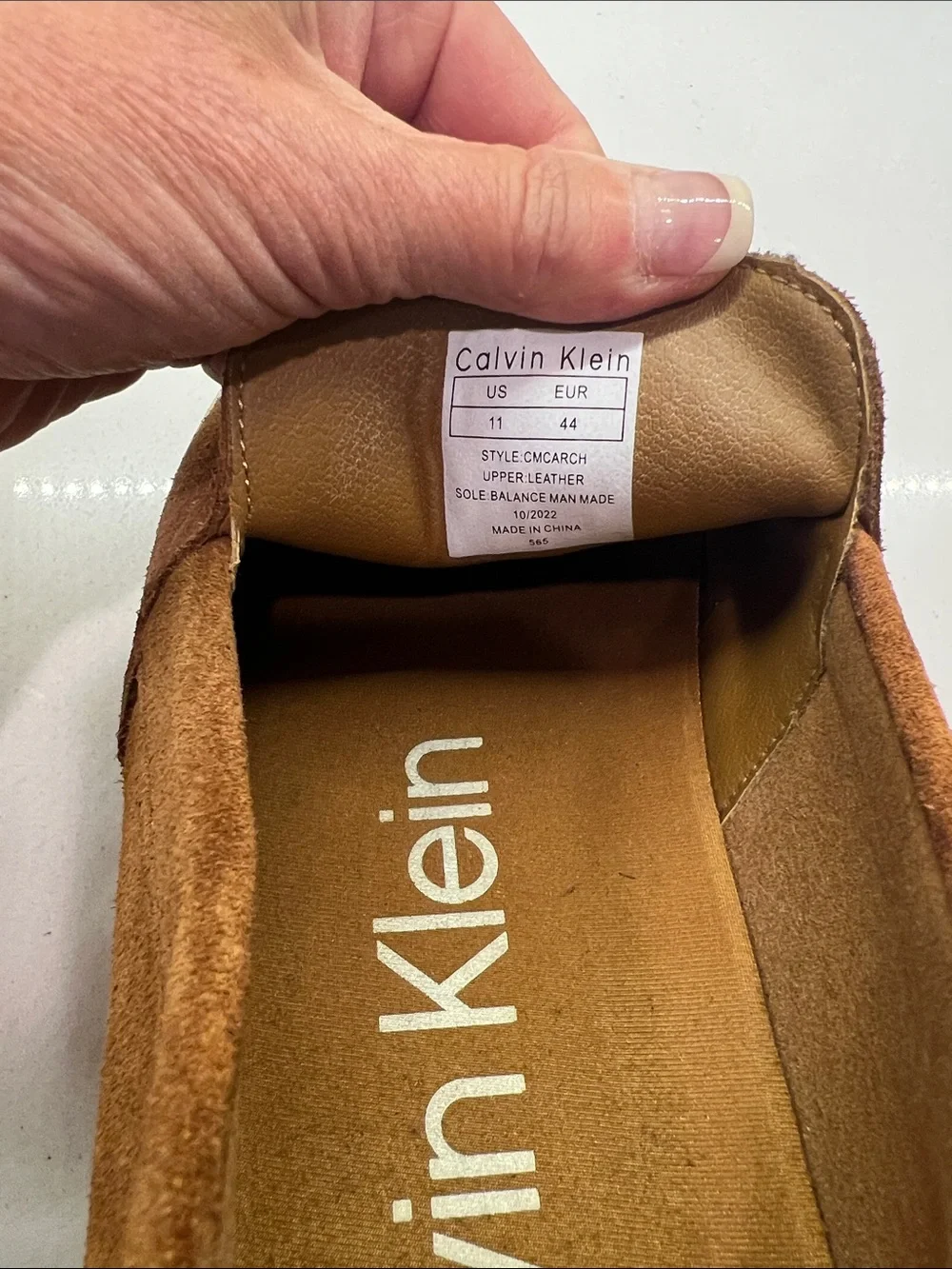Calvin Klein Men's Chestnut Suede Slip-On Loafers Size 11 - Picture 5 of 5